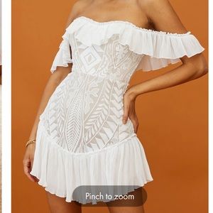 Bouquet Toss Lace Off The Shoulder Dress